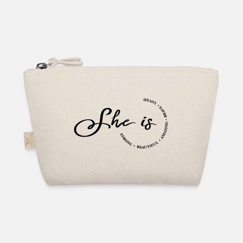 Spruch Schriftzug Frauen Mädchen Geschenk Idee - Bio-Täschchen - Natur