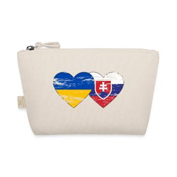 Ukraine Slowakei Flagge Herz used - Bio-Täschchen - Natur - Vorne