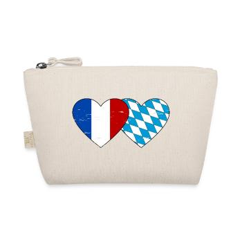 France Bavaria Flag Heart used - Organic Pouch - nature - Front