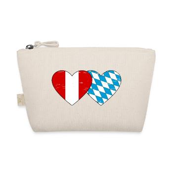 Peru Bavaria Flag Heart Used - Organic Pouch - nature - Front