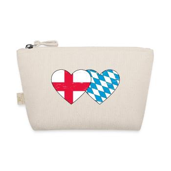 England Bavaria Flag Heart used - Organic Pouch - nature - Front