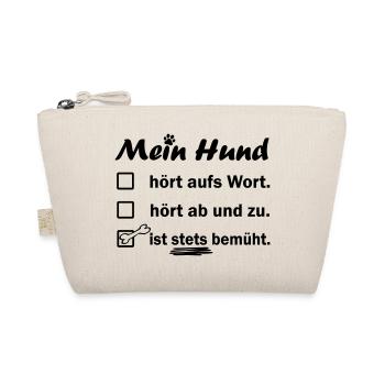 Mein Hund ist stets bemüht. - Bio-Täschchen - Natur - Vorne