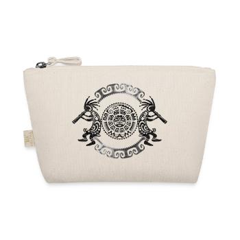 Kokopelli Duo - Mask - Circle 1 - Organic Pouch - nature - Front