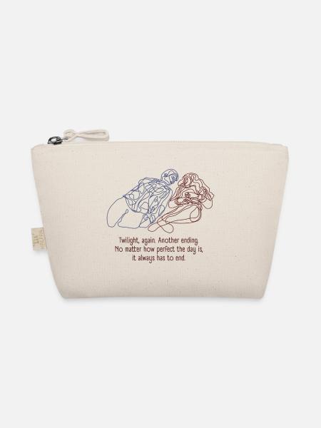 Vampire Line-Art Design mit Quote - Organic Pouch - nature - Front