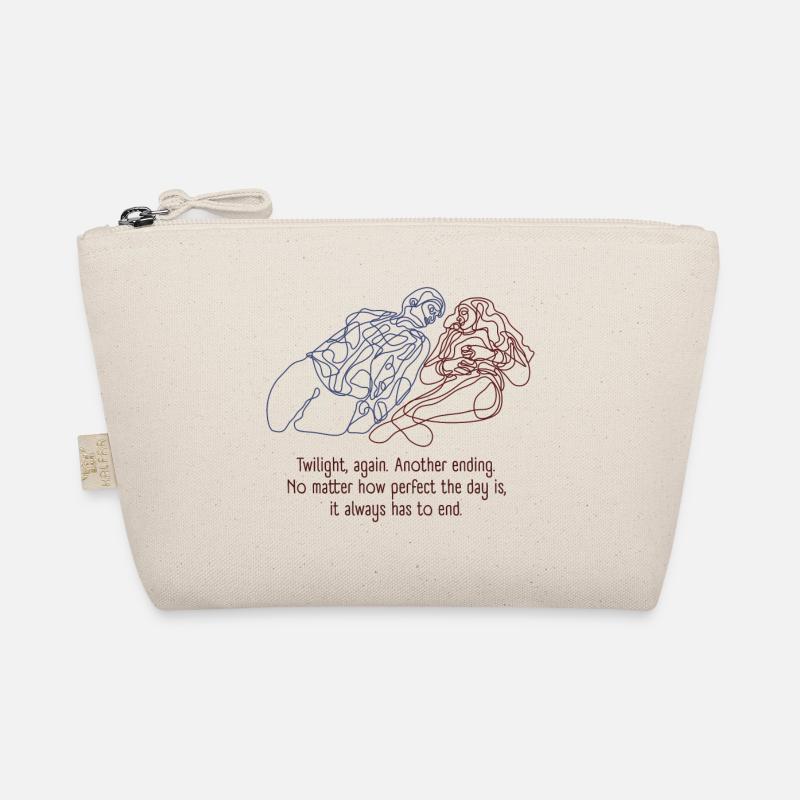 Vampir Line-Art Design mit Quote Bio-Täschchen