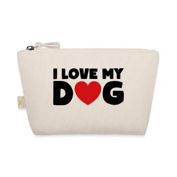 I Love My Dog Heart Love Dogs - Organic Pouch - nature - Front