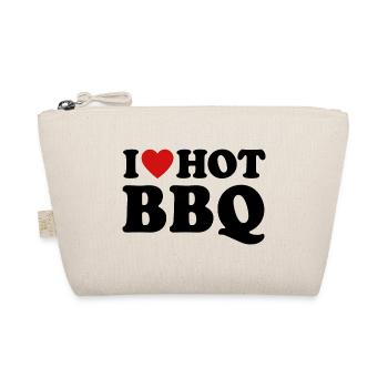 I Love Hot BBQ Saying Grilling - Organic Pouch - nature - Front