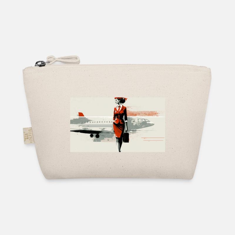 Flight Attendant RED - Bio-Täschchen - Natur