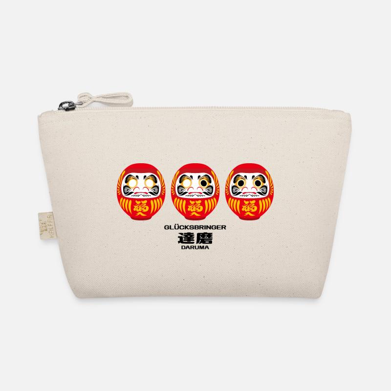 Daruma - Glücksbringer - Bio-Täschchen - Natur