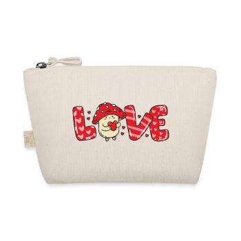 Mushroom in love heart couples valentine's day - Organic Pouch - nature - Front