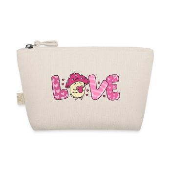 Mushroom in love heart couples valentine's day - Organic Pouch - nature - Front
