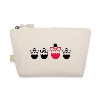 Küken mit Doktorhut und Brille, Geschenk Promotion - Bio-Täschchen - Natur - Vorne