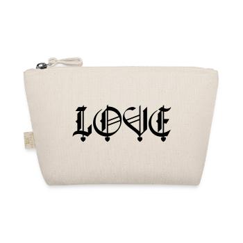 Love blackletter hearts - Organic Pouch - nature - Front