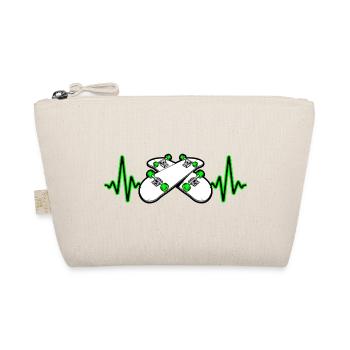 Heartbeat Skater Skateboard Skate - Organic Pouch - nature - Front