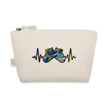 Heartbeat Skater Skateboard Skating - Organic Pouch - nature - Front