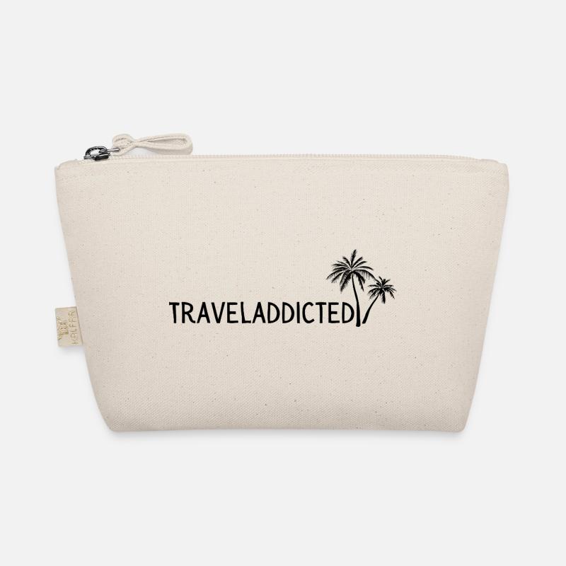 Traveladdicted Palme - Bio-Täschchen - Natur