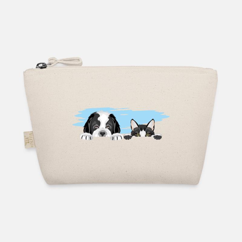 Peeking Saint Bernard chiot chien et chat mignon Trousse biologique