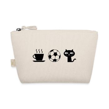 Kaffee. Katzen. Fußball - Bio-Täschchen - Natur - Vorne