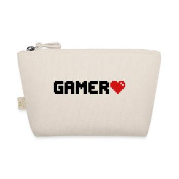 Gamer Pixel Heart Gaming - Organic Pouch - nature - Front