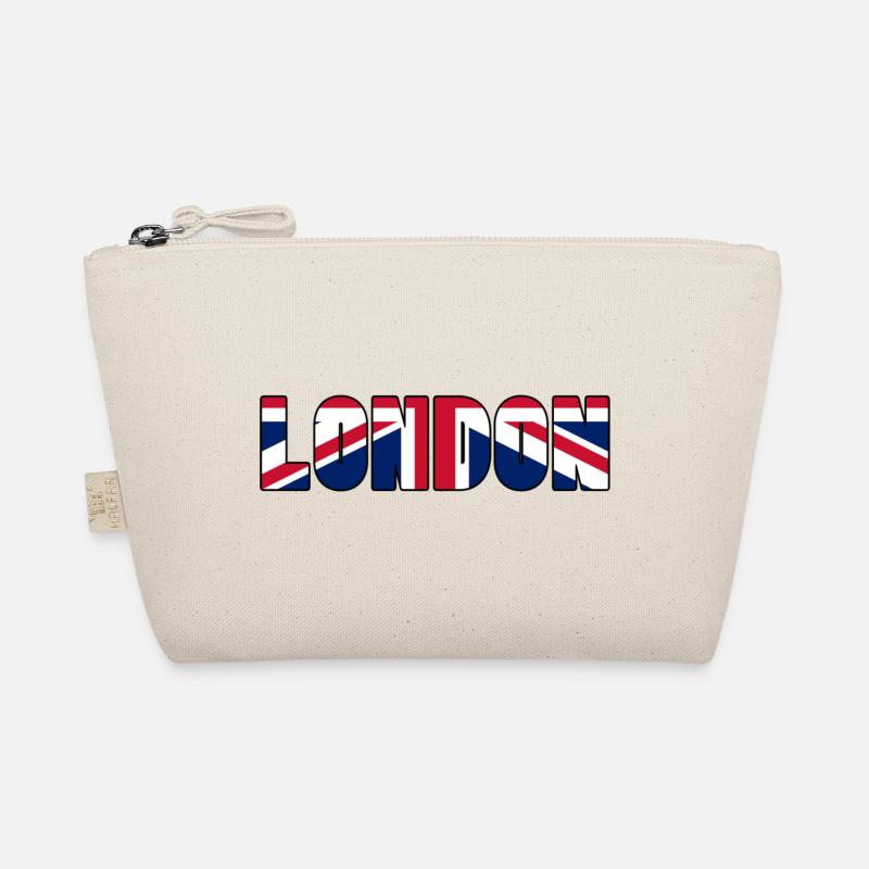 London – Bold Text with UK Flag Inside Organic Pouch
