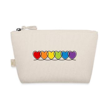 LGBT CSD LGBTQ+ HERZ REGENBOGEN HERZEN PRIDE MONTH - Bio-Täschchen - Natur - Vorne