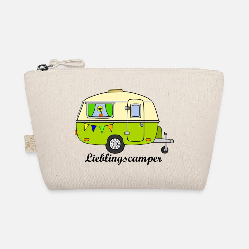 Vintage-Wohnwagen Lieblingsmensch - Bio-Täschchen - Natur