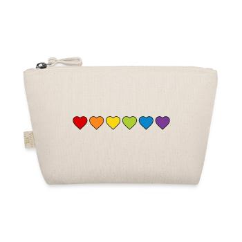 LGBT CSD LGBTQ+ HERZ REGENBOGEN HERZEN PRIDE MONTH - Bio-Täschchen - Natur - Vorne