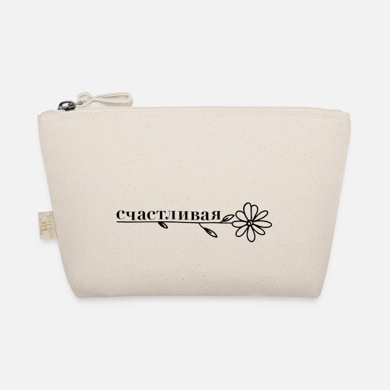 счастливая - flower - Organic Pouch - nature