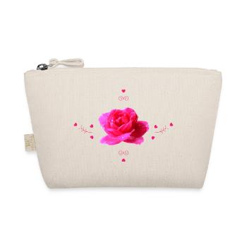 pinke Rose - Bio-Täschchen - Natur - Vorne