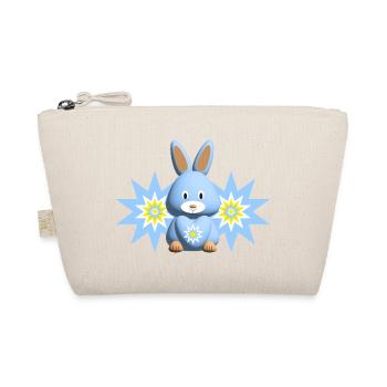 Sterne in Hellblau mit süßem Hase. - Bio-Täschchen - Natur - Vorne