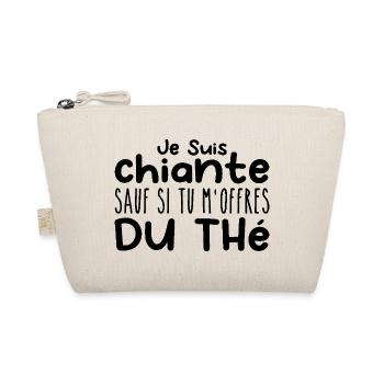 Woman who adores: Tea. Funny Design Humor - Organic Pouch - nature - Front