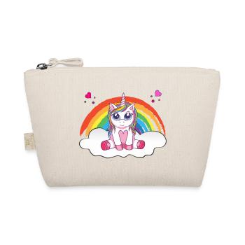 Magisches Einhorn auf Wolke mit Regenbogen - Bio-Täschchen - Natur - Vorne