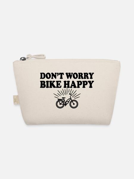 DONT WORRY BIKE HAPPY Fahrrad Motto Radfahrer - Bio-Täschchen - Natur - Vorne