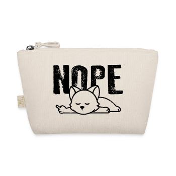 NOPE Cat with Middle Finger Fun Funny Cats - Organic Pouch - nature - Front