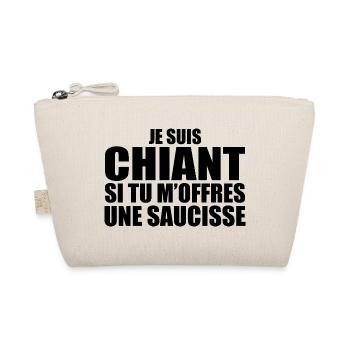 Man Who Adores: Sausage. Funny Design Humor - Organic Pouch - nature - Front