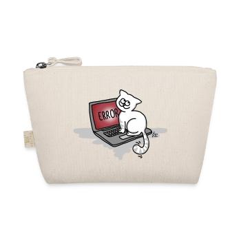 Katze auf Tastatur ERROR – IT Homeoffice Gaming - Bio-Täschchen - Natur - Vorne