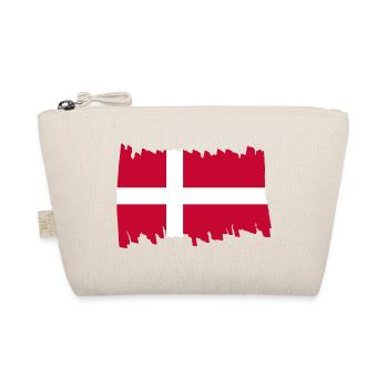 Denmark National Flag - brush vertical - Organic Pouch - nature - Front