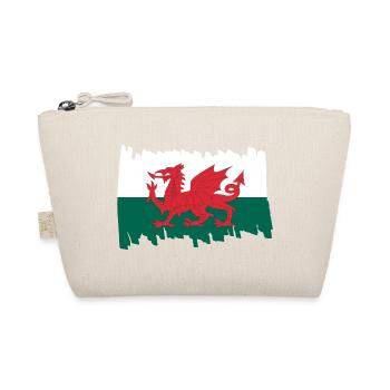 Wales National Flag - brush vertical - Organic Pouch - nature - Front