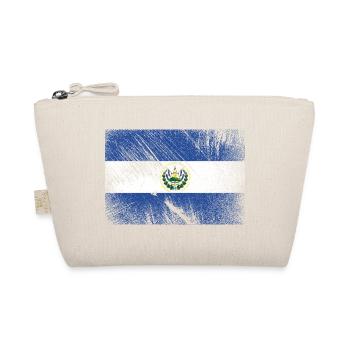 El Salvador Flagge - Vintage Grunge - Bio-Täschchen - Natur - Vorne