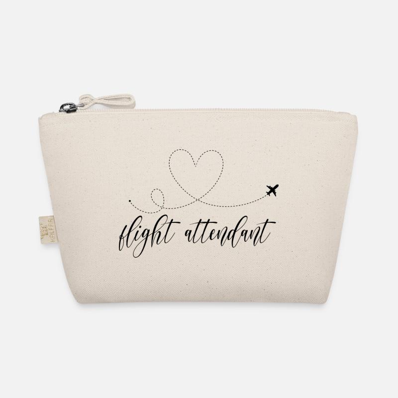 flight attendant - Flugbegleiter Stewardess - Bio-Täschchen - Natur