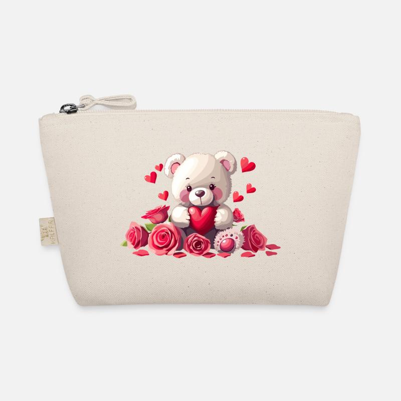 Verliebter Teddy - Bio-Täschchen - Natur