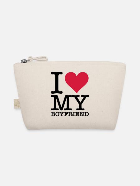 I love my boyfriend! - Organic Pouch - nature - Front