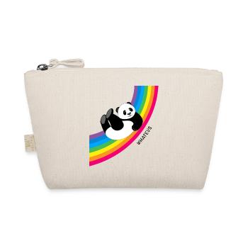 Happy Whatevs Panda on Rainbow - Organic Pouch - nature - Front