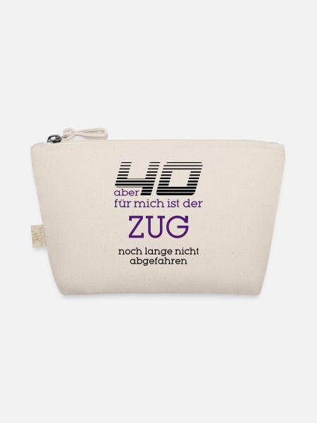 "40. Geburtstag - Zug" by Claudia-Moda - Bio-Täschchen - Natur