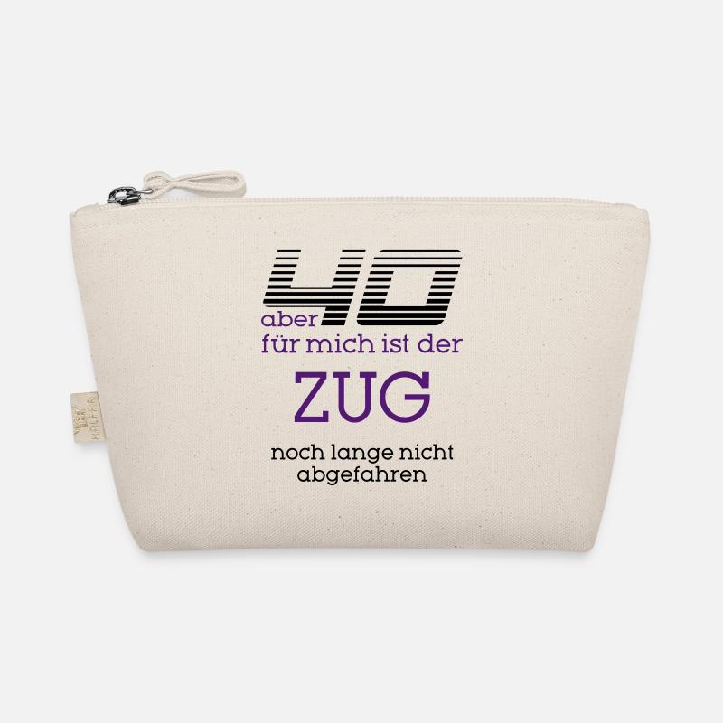 "40. Geburtstag - Zug" by Claudia-Moda - Bio-Täschchen - Natur