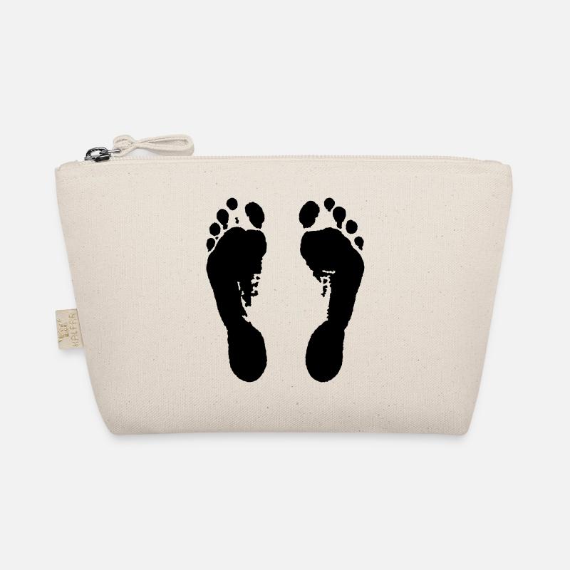 Fußabdrücke (barfuß) / Footprints (barefoot) / Bio-Täschchen
