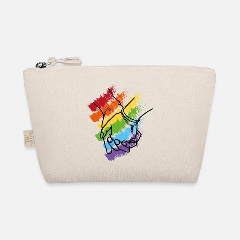 Haendchen halten Regenbogen 2 - Bio-Täschchen - Natur