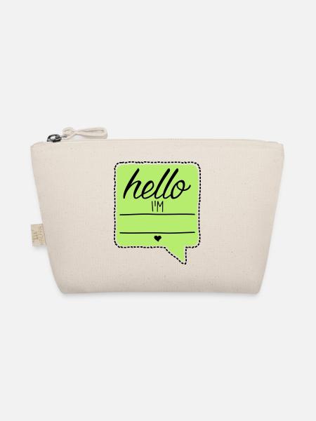 Bonjour je suis - votre nom - votre texte - baby - - Trousse biologique - nature - Devant