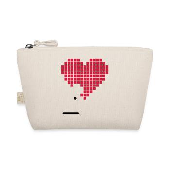 Pixel Heart Heart Love Gaming Game Pixelart - Organic Pouch - nature - Front