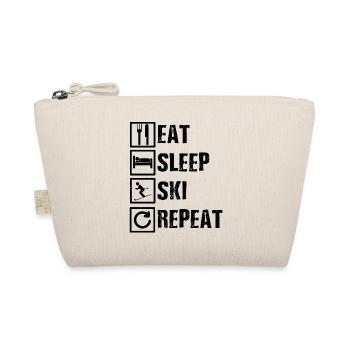 eat-sleep-ski-repeat - Bio-Täschchen - Natur - Vorne